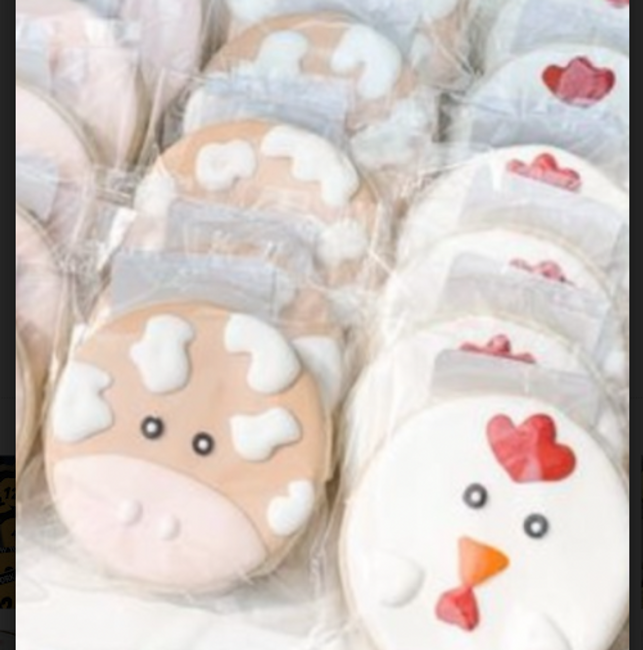 Cow Print Icing Cookies 9x13 Gift Platter