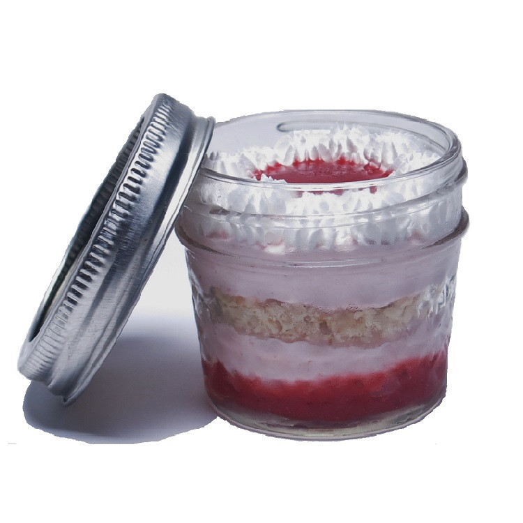 Strawberry Shortcake Mousse Mason Jar Elegant Desserts NY