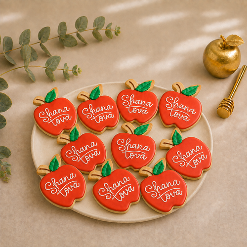 Shana Tova Red Apple Sugar Cookies (English)- 9x13 Gift Platter