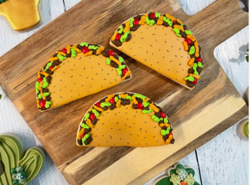 Tacos Icing Cookies - 12 per 9x13 Gift Platter