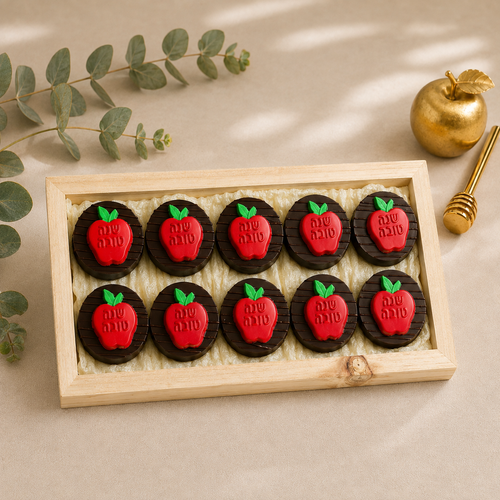 Shana Tova Red Apple Chocolate Dipped Cookie Gift Set