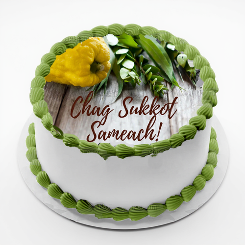 7" Round Chag Sukkos Sameach Cake