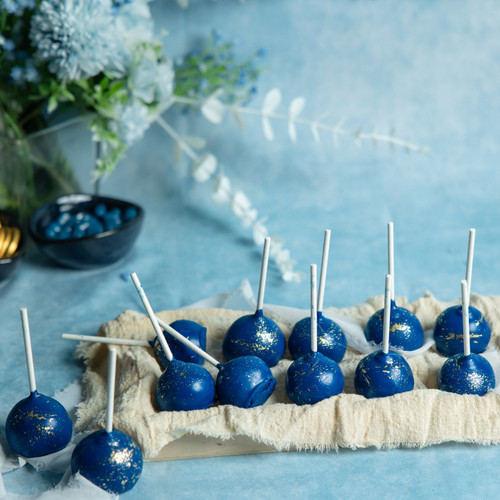 Chanukah Gold Splatter Cake Lollipops-10 per Gift 