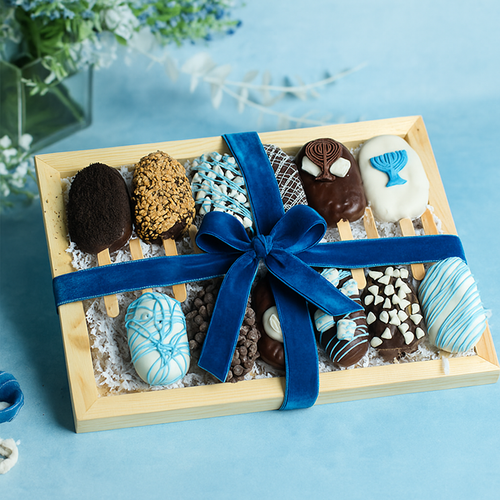 Chanukah Artisanal Marshmallow Crisp Pops-12 per Gift 