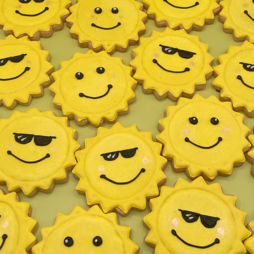 Sunshine Sunglasses icing Cookies - 12 per Platter-FREE GROUND SHIPPING