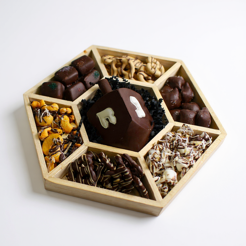  Chanukah 3D Dreidel 7 Sectional Wood Gift