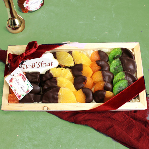 Tu B'Shvat Gourmet Dried Fruit & Cookie Gift Platter-Small