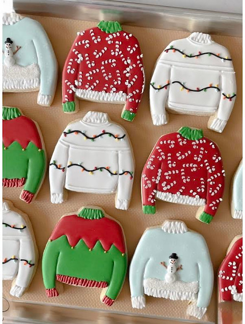 Ugly Christmas Sweater Cookie Set - 12 per Tray