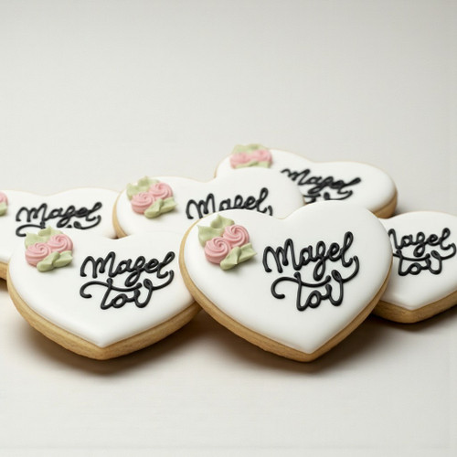 Mazel Tov Heart Cookie Set - 12 per Tray