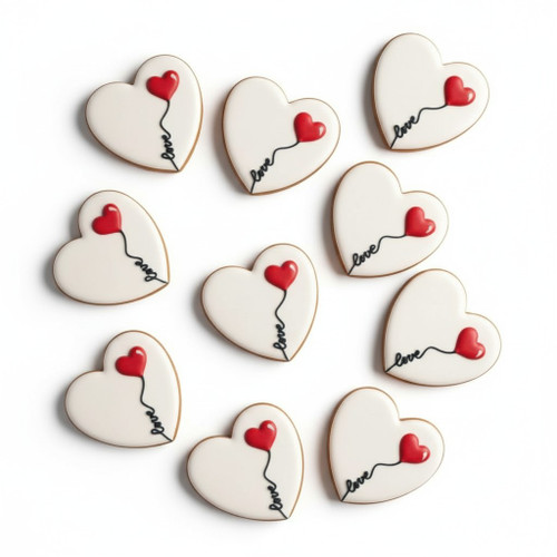 Heart Monitor Love Cookie Set - 12 per Tray