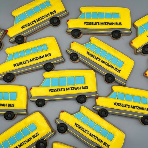 Custom School Bus Cookies -12 per Tray