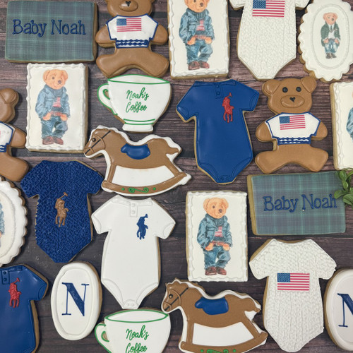 Custom Ralph Lauren Baby Boy Cookies -12 per Tray