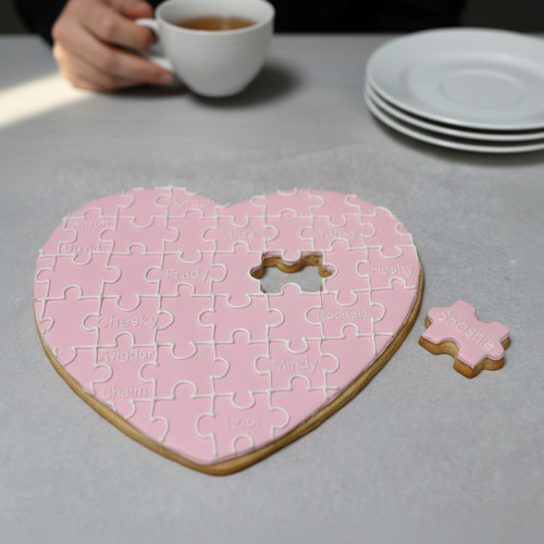 Heart Puzzle Cookie With Custom Names