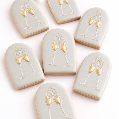 Champagne Glass “Cheers” Cookies