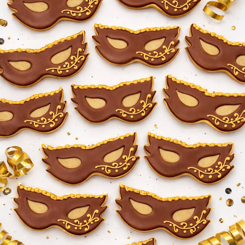 Yellow and Brown Mask Cookies- 12 per Tray