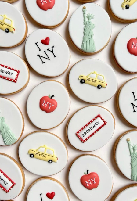 Assorted Big Apple NYC Icing Cookies - 12 per 9x13 Gift Platter