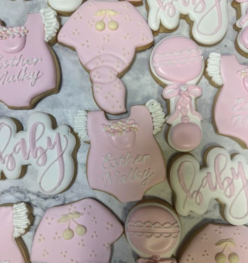 Pretty in Pink Baby Cookies-12 per 9x13 Gift Platter