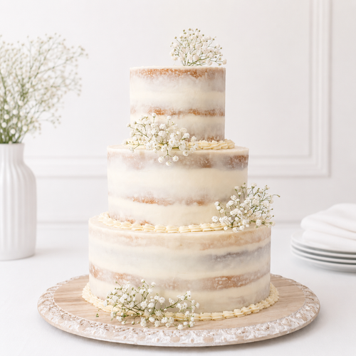 Three-Tier Scraped Wedding Cake-Local Delivery Only