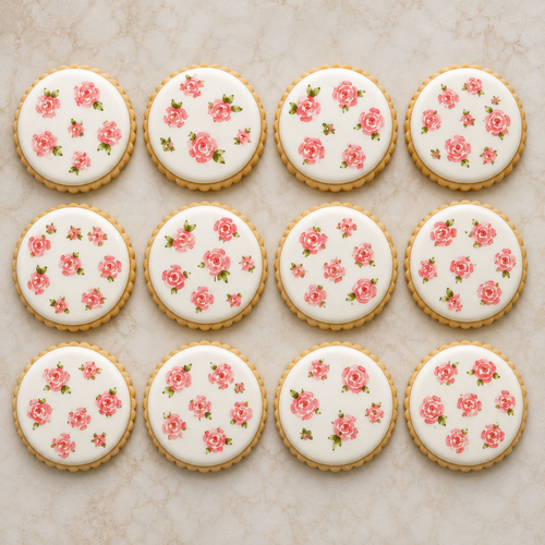 Watercolor Floral Cookies-12 per 9x13 Gift Platter