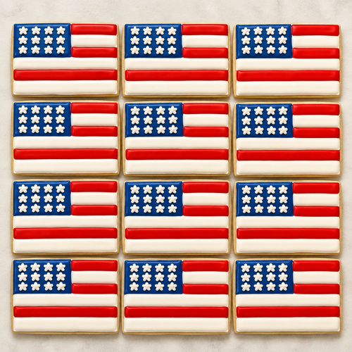 American Flag Cookies-12 per 9x13 Gift Platter