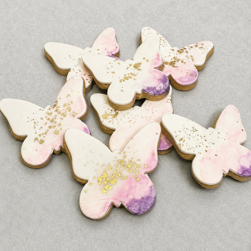 Watercolor Fondant Butterfly Cookies-12 per 9x13 Gift Platter