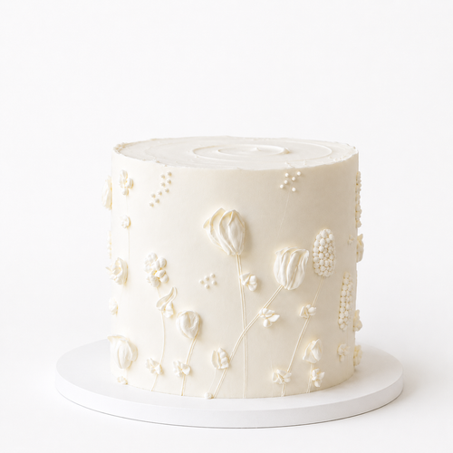 7" Stucco Floral Cake