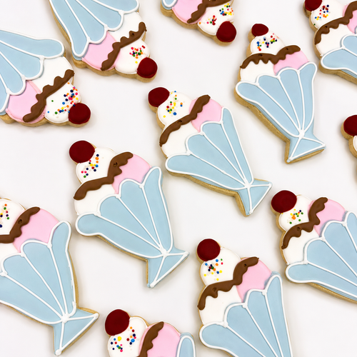 Ice Cream Sundae Iced Sugar Cookies-12 per 9x13 Gift Platter