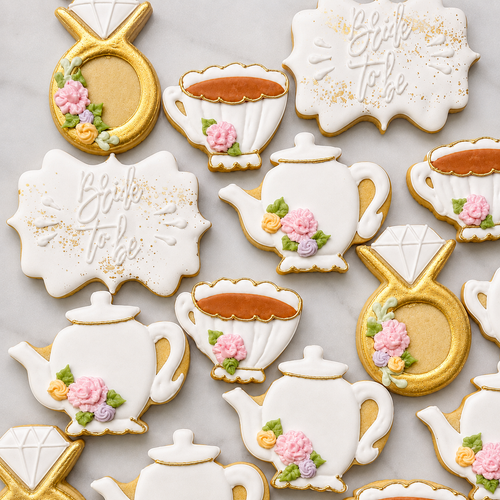 Pastel Bridal Tea Party Cookies-12 per 9x13 Gift Platter