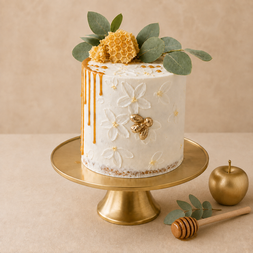8" Rosh Hashana Floral Bee Cake