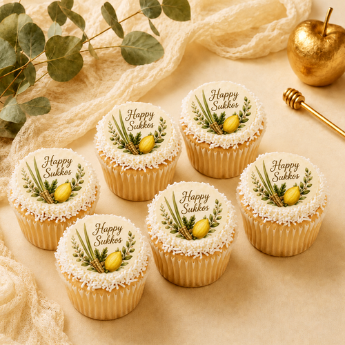 "Happy Sukkos" Cupcakes-12 Per Set
