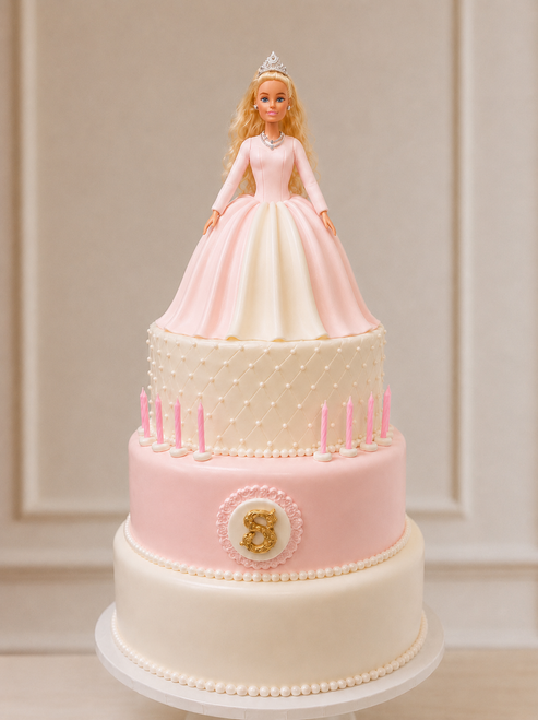 Three Tier Barbie Doll  Cake-Local Pickup Only