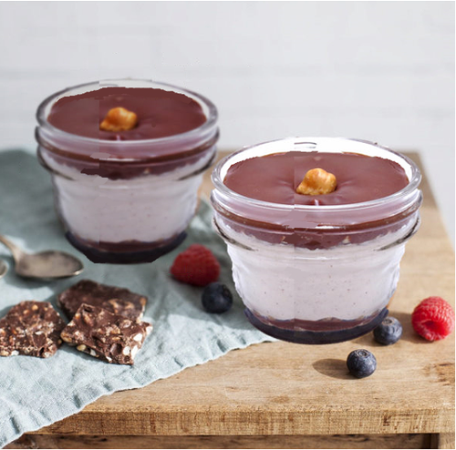 KOSHER FOR PASSOVER (NON-GEBRUCHTS) Hazelnut Mousse Mason Jars- 12 Per Box