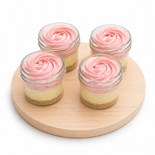 CHOLOV YISROEL-DAIRY  Strawberry Cheesecake Mason Jars- 11 per Tray