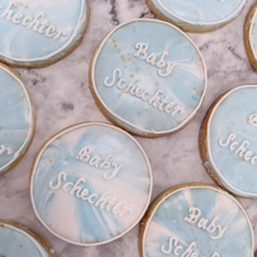 Marbleized Custom Round Icing Cookies - 12 per 9x13 Gift Platter