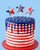 July 4th Stripes and Stars 7" Cake