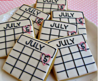 Save the date Calendar Icing Cookies 9x13 Gift Platter| Elegant