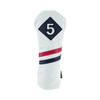 Ram Golf Vintage PU Leather Headcovers Set, White, Driver, Fairway Woods (1,3,5)