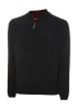 Ashworth Mens Solid Half-Zip Sweater - Black
