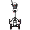 Caddymatic Golf Quad 4-Wheel Folding Golf Pull Push Trolley Black/Red