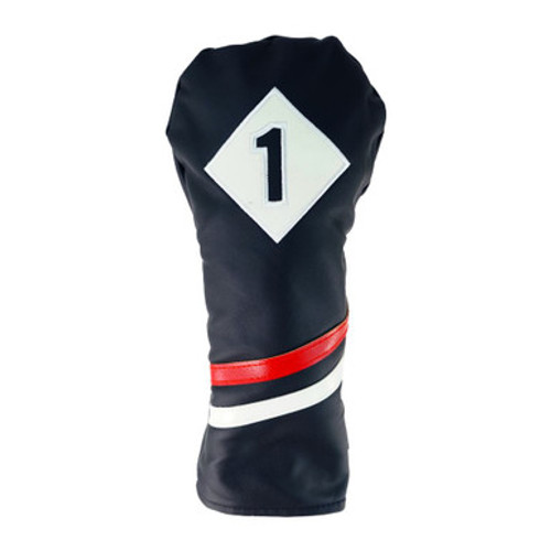 Ram Golf Vintage PU Leather Headcovers Set, Black, Driver, Woods, Hybrid 1,3,5,x