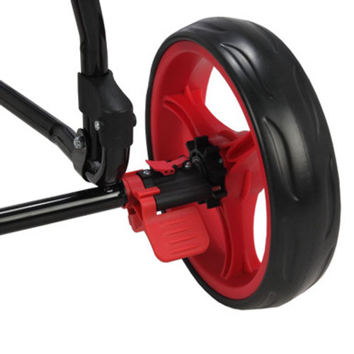 Caddymatic Golf Continental 3 Wheel Folding Golf Push/Pull Trolley Black/Red Caddymatic Golf Continental 3 Wheel Folding Golf Push/Pull Trolley Black/Red