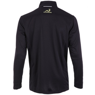 Woodworm Golf Mens 1/4 Zip Pullover Sweater Jumper, Black/Neon