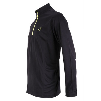Woodworm Golf Mens 1/4 Zip Pullover Sweater Jumper, Black/Neon