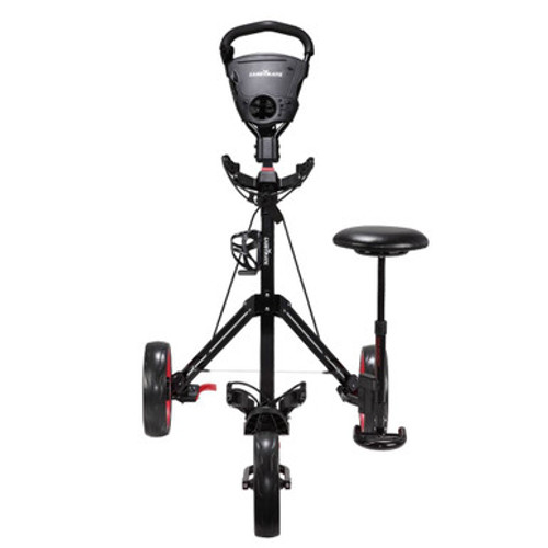 Caddymatic Golf X-TREME 3 Wheel Push/Pull Golf Trolley with Seat Black/Red Caddymatic Golf X-TREME 3 Wheel Push/Pull Golf Trolley with Seat Black/Red