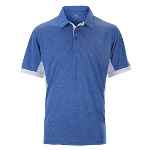 Woodworm Heather Golf Polo Shirts - Blue / White