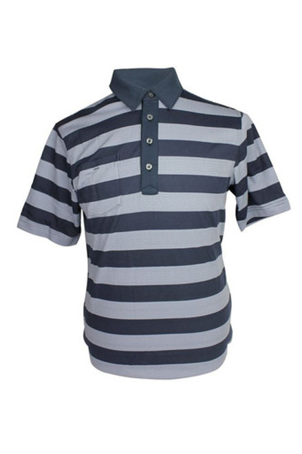 Ashworth Mens Striped Pocket Polo