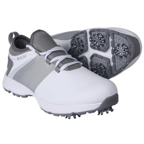 Ram Golf XT1 Mens Waterproof Golf Shoes, Spiked, White