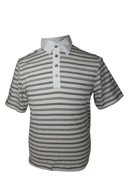 Ashworth Mens 3 Tone Striped Polo Shirt