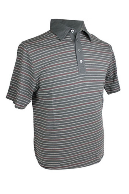Ashworth Mens 3 Tone Striped Polo Shirt
