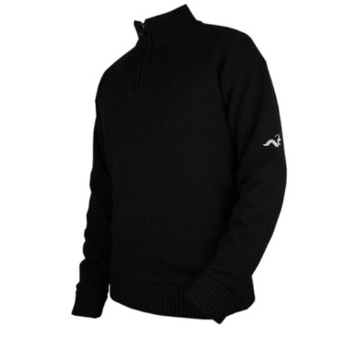 Woodworm Golf Lined Wool Half Zip Sweater - Black